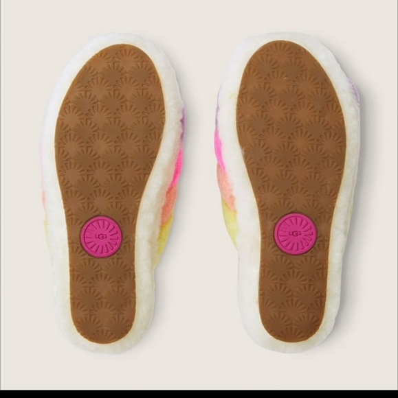 NIB UGG® UGG WHITE Multicolor FLUFF YEAH SLIDE - Picture 3 of 3